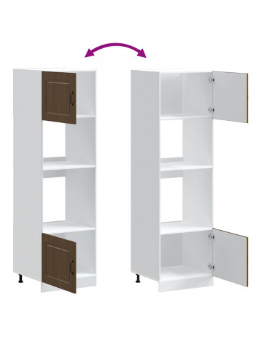 Armadi Forno 2 pz Kalmar Rovere Marrone in Legno Multistrato