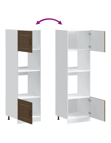 Armadi Forno 2 pz Kalmar Rovere Marrone in Legno Multistrato