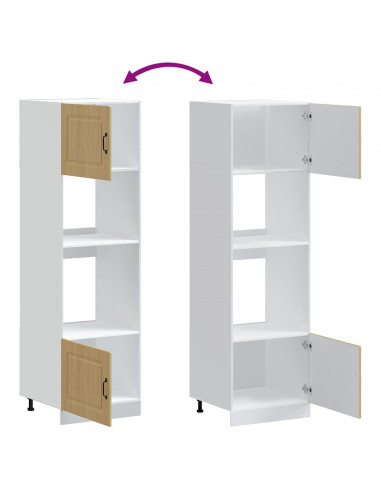 Armadi Forno 2 pz Lucca Rovere Sonoma in Legno Multistrato