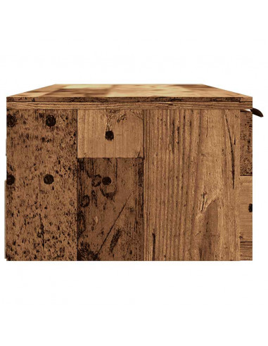 Armadietto a Muro Legno Vecchio 102x30x20 cm Legno Multistrato