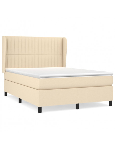Giroletto a Molle con Materasso Crema 140x19 cm in Tessuto