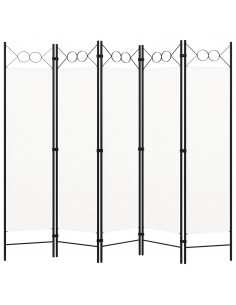Paravento a 5 Pannelli Bianco 200x180 cm