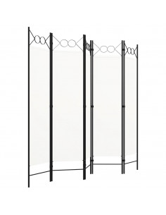 Paravento a 5 Pannelli Bianco 200x180 cm 2