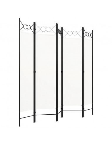 Paravento a 5 Pannelli Bianco 200x180 cm