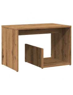 Tavolino Rovere Artigianale 59x36x38 cm in Legno Multistrato