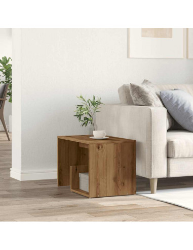 Tavolino Rovere Artigianale 59x36x38 cm in Legno Multistrato