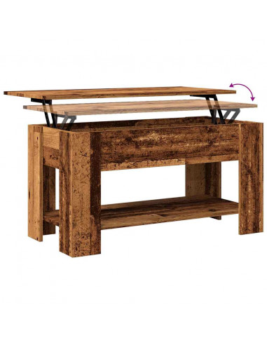 Tavolino da Salotto Legno Vecchio 101x49x52 cm in Truciolato