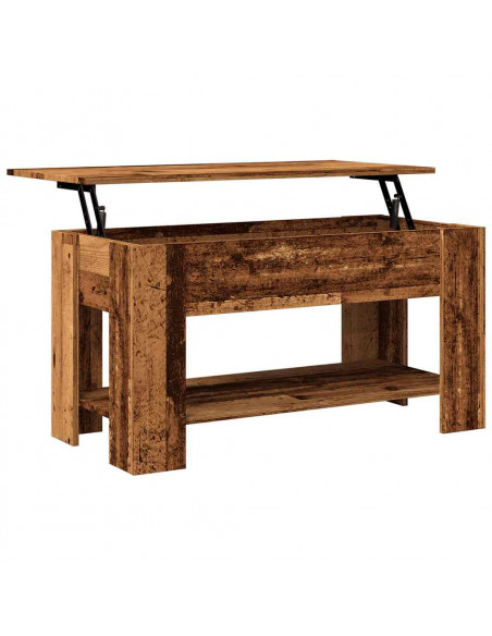 Tavolino da Salotto Legno Vecchio 101x49x52 cm in Truciolato