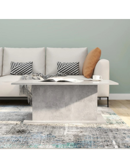 Tavolino da Salotto Grigio Cemento 102x55,5x40 cm in Truciolato