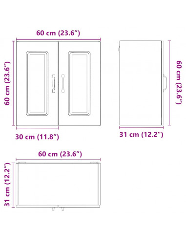 Base da Cucina Kalmar Bianco Lucido in Legno Multistrato