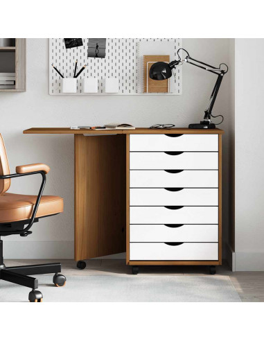 Armadietto Rotante con Scrivania MOSS ambra Legno Massello Pino