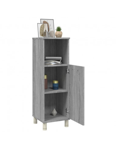 Armadietto Bagno Grigio Sonoma 30x30x95 cm in Legno Multistrato