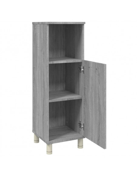 Armadietto Bagno Grigio Sonoma 30x30x95 cm in Legno Multistrato