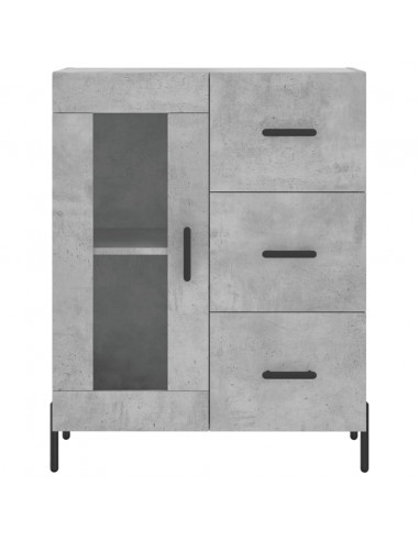 Credenza Grigio Cemento 69,5x34x180 cm in Legno Multistrato