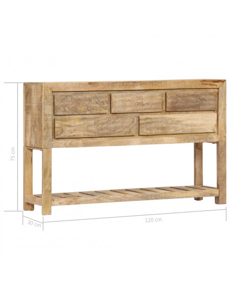 Credenza 120x30x75 cm Legno Massello di Mango