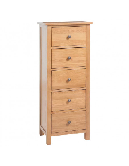Cassettiera Alta 45x32x110 cm in Legno Massello di Rovere