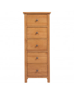 Cassettiera Alta 45x32x110 cm in Legno Massello di Rovere 2