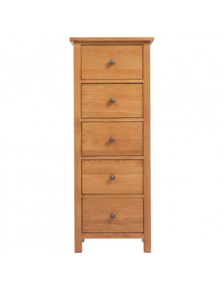 Cassettiera Alta 45x32x110 cm in Legno Massello di Rovere