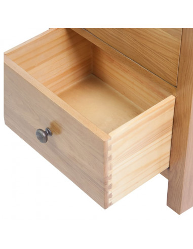 Cassettiera Alta 45x32x110 cm in Legno Massello di Rovere