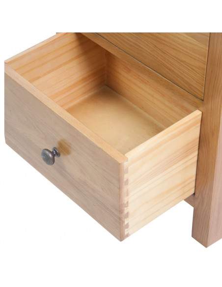 Cassettiera Alta 45x32x110 cm in Legno Massello di Rovere