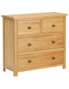 Cassettiera 80x35x75 cm in Legno Massello di Rovere