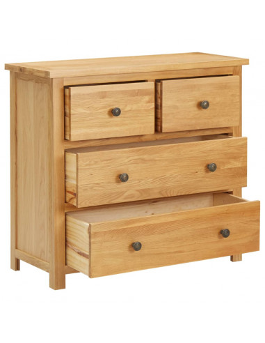 Cassettiera 80x35x75 cm in Legno Massello di Rovere