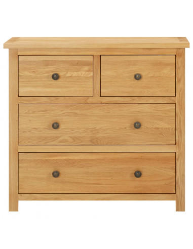 Cassettiera 80x35x75 cm in Legno Massello di Rovere