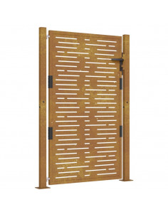 Cancello da Giardino105x155 cm Acciaio Corten Design Quadrato
