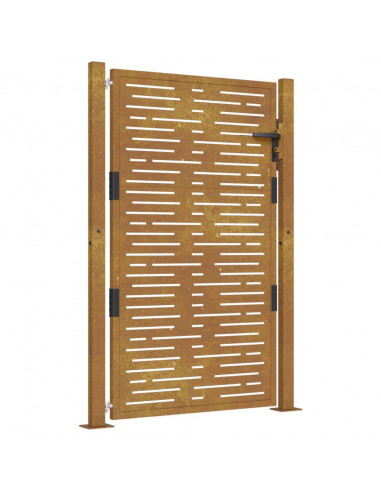 Cancello da Giardino105x155 cm Acciaio Corten Design Quadrato