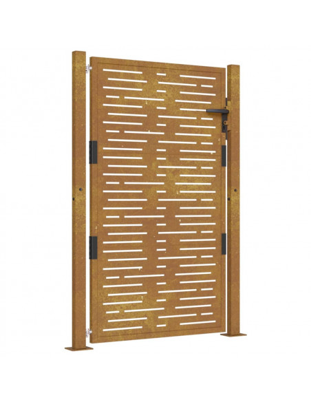 Cancello da Giardino105x155 cm Acciaio Corten Design Quadrato