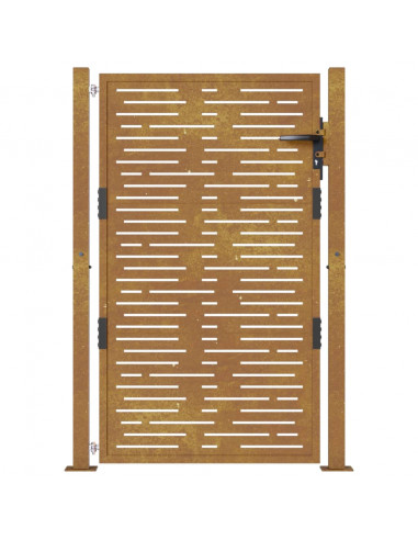 Cancello da Giardino105x155 cm Acciaio Corten Design Quadrato