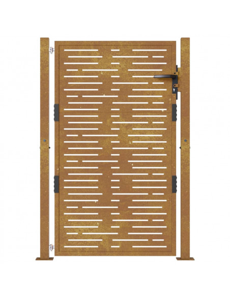 Cancello da Giardino105x155 cm Acciaio Corten Design Quadrato