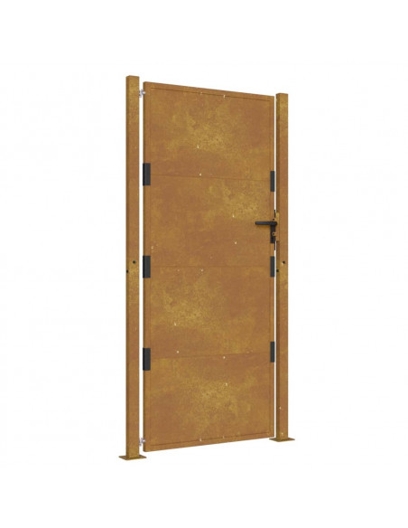 Cancello da Giardino 105x180 cm in Acciaio Corten