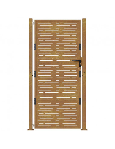 Cancello da Giardino 105x180 cm Acciaio Corten Design Quadrato