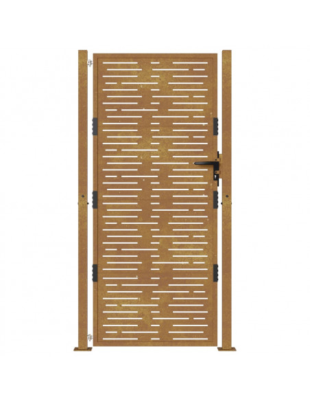Cancello da Giardino 105x180 cm Acciaio Corten Design Quadrato