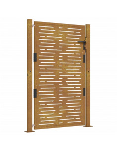 Cancello da Giardino 105x130 cm Acciaio Corten Design Quadrato