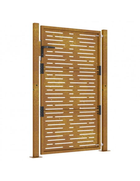 Cancello da Giardino 105x130 cm Acciaio Corten Design Quadrato