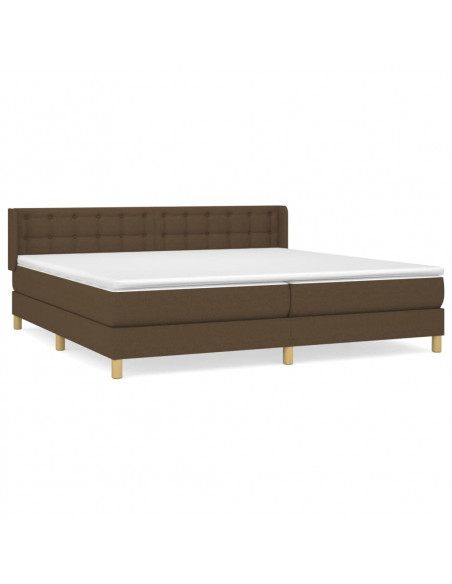 Giroletto a Molle con Materasso Marrone Scuro 160x200cm Tessuto