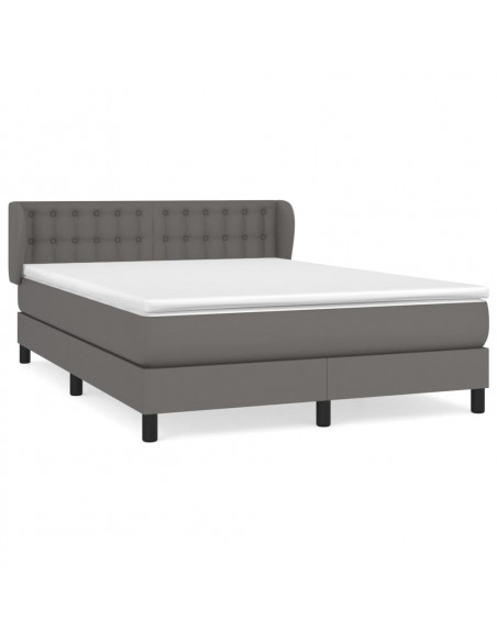 Giroletto a Molle con Materasso Grigio 140x200 cm in Similpelle