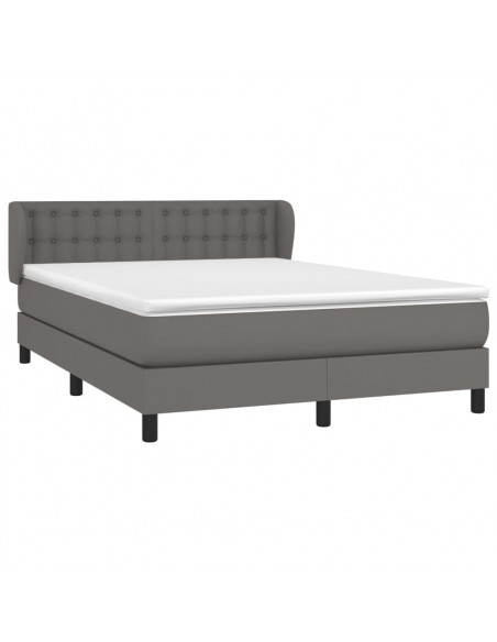 Giroletto a Molle con Materasso Grigio 140x200 cm in Similpelle