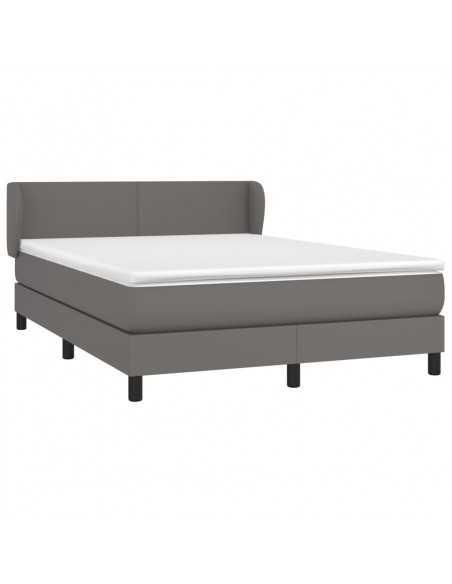 Giroletto a Molle con Materasso Grigio 140x200 cm in Similpelle