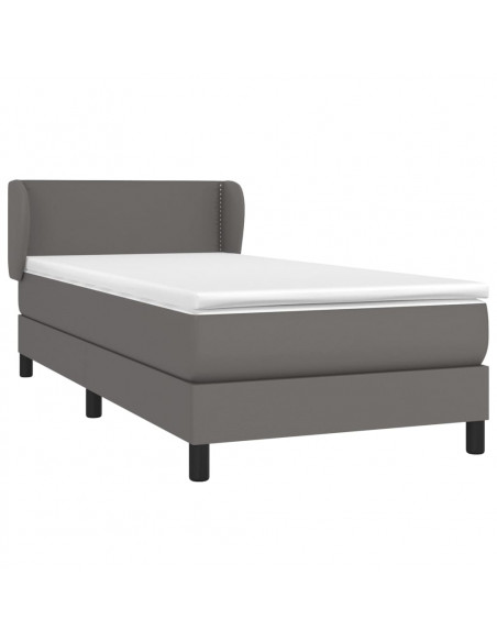 Giroletto a Molle con Materasso Grigio 100x200 cm in Similpelle