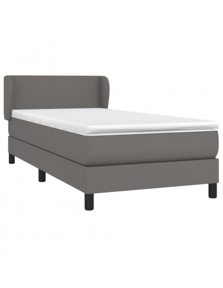 Giroletto a Molle con Materasso Grigio 100x200 cm in Similpelle