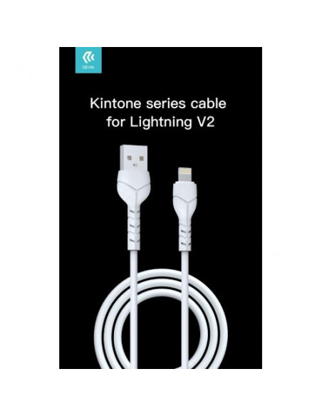DEVIA KINTONE CAVO LIGHTNING APPLE 5V 2.1A 1M CARICA E DATI BIANCO