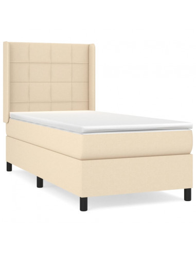 Giroletto a Molle con Materasso Crema 90x200 cm inTessuto