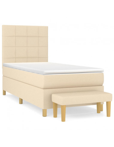 Giroletto a Molle con Materasso Crema 90x200 cm inTessuto