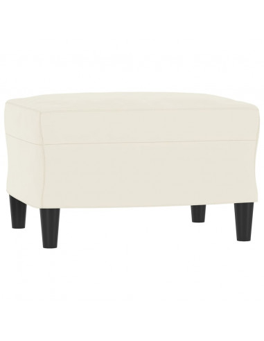 Poltrona con Poggiapiedi Crema 60 cm in Velluto