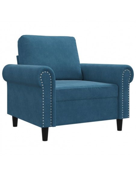 Poltrona Blu 60 cm Velluto