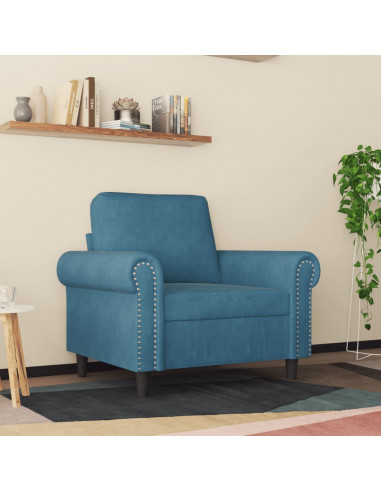 Poltrona Blu 60 cm Velluto