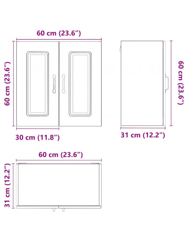 Pensile da Cucina Kalmar Grigio Cemento in Legno Multistrato